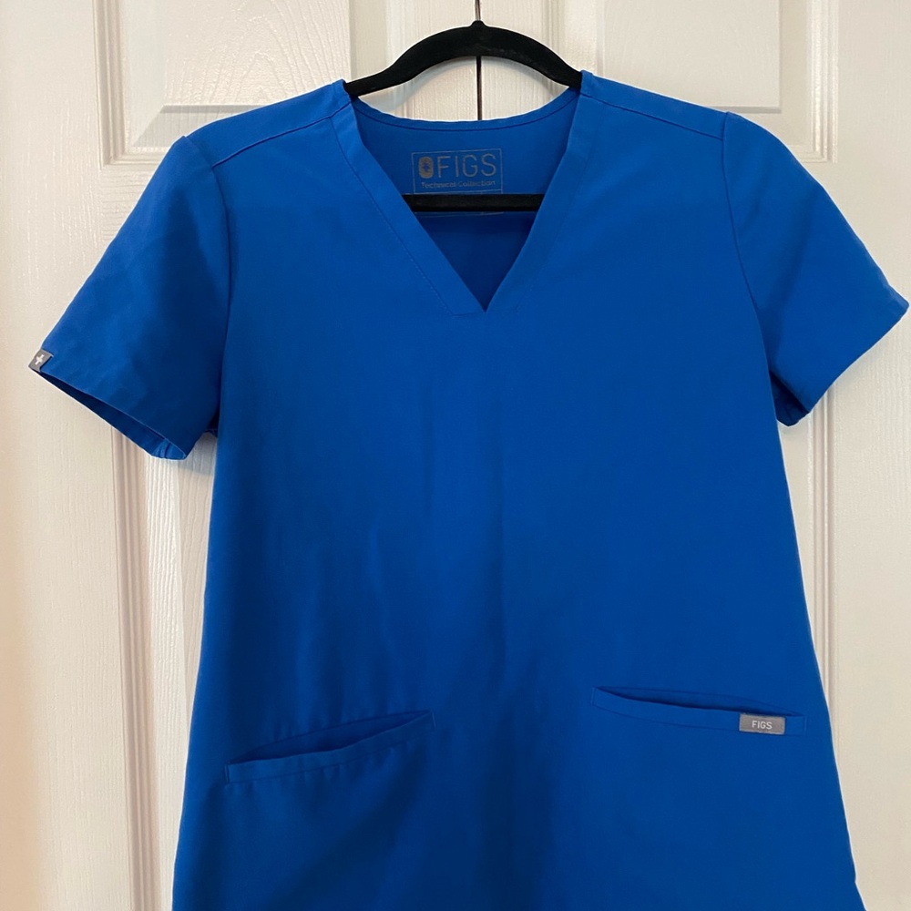 Figs Blue Scrub Top